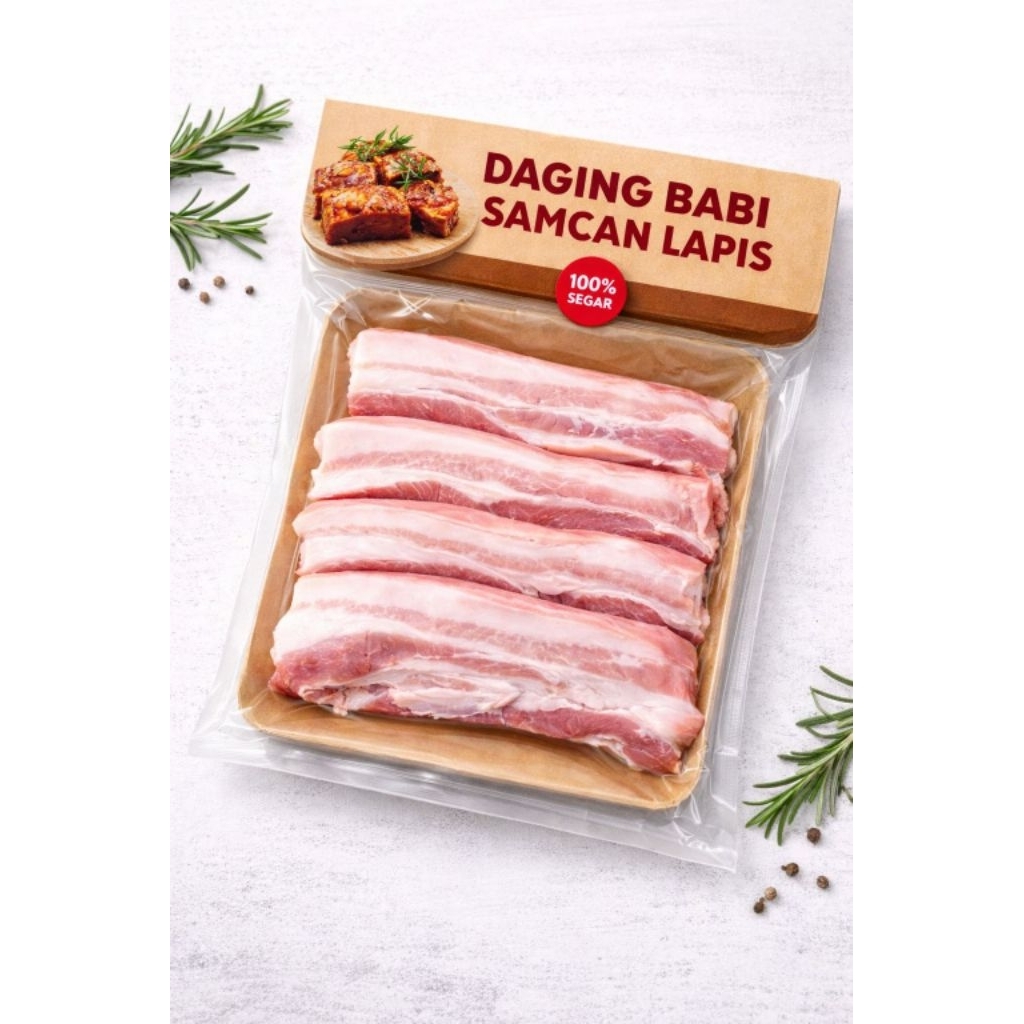 Daging Babi Samcan Lapis 1kg | Samcan Pork Belly 1kg