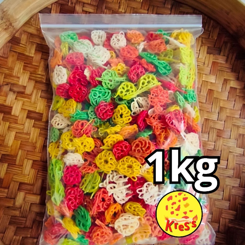Kerupuk Mawar Warna Warni (Mentah) || 1kg