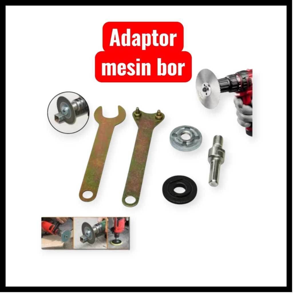adaptor konektor bor ke gerinda / adaptor bor gerinda / kunci gerinda