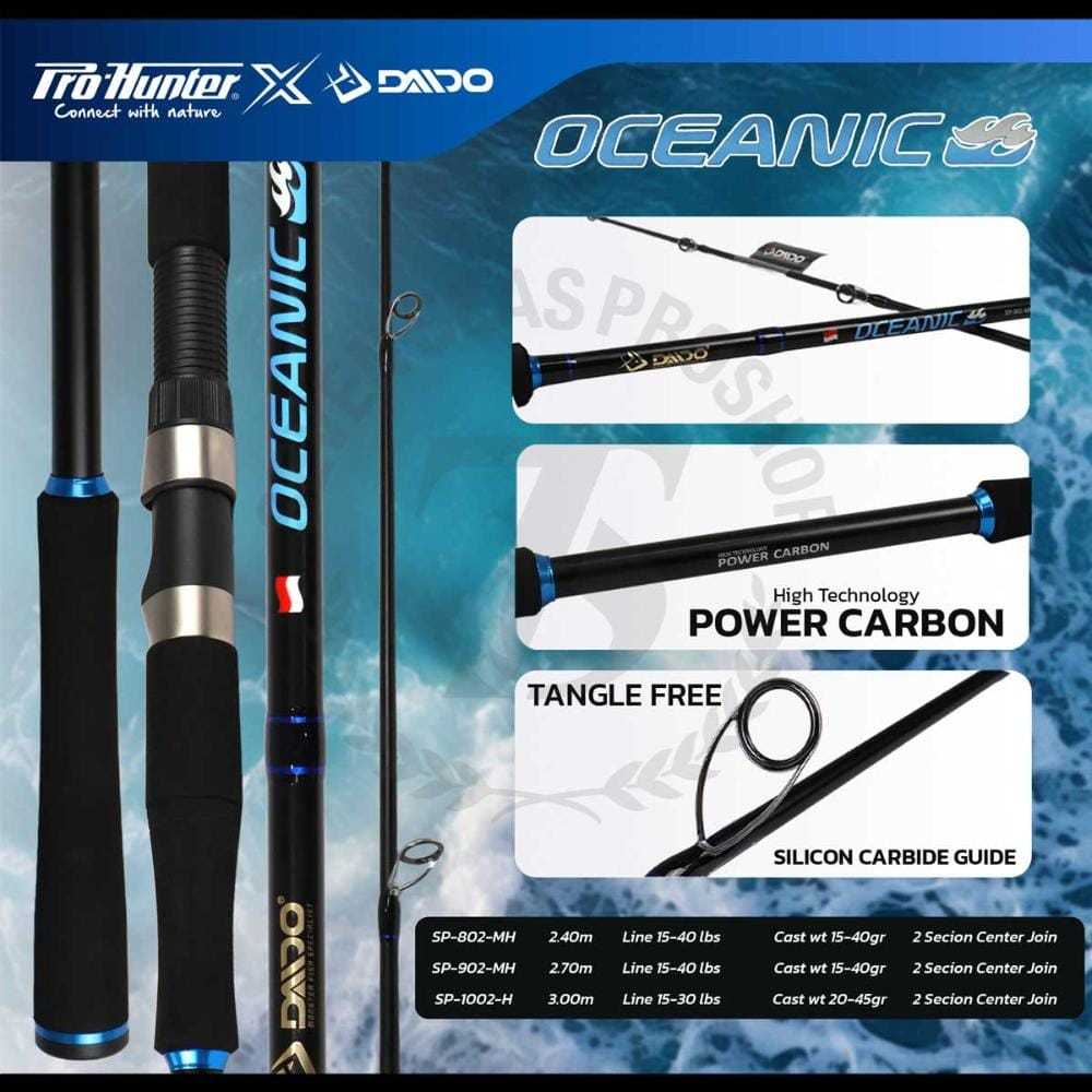 Joran Laut Daido OCEANIC SP-1002H Panjang 3.00 Meter Line 15-30 Lbs Power Carbon Ring SiC
