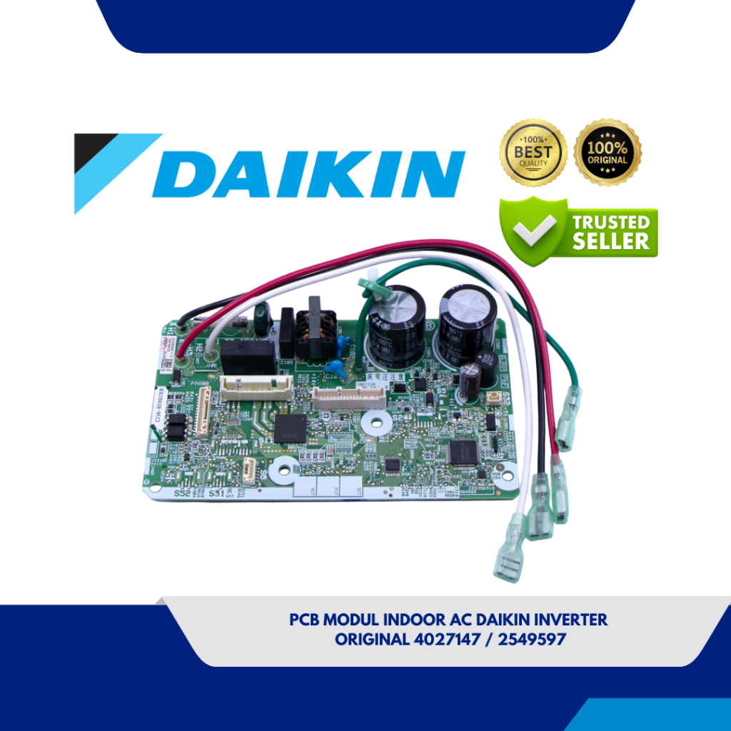 PCB MODUL INDOOR AC DAIKIN FTKQ15UVM4 INVERTER ORIGINAL 4027147 / 2549597