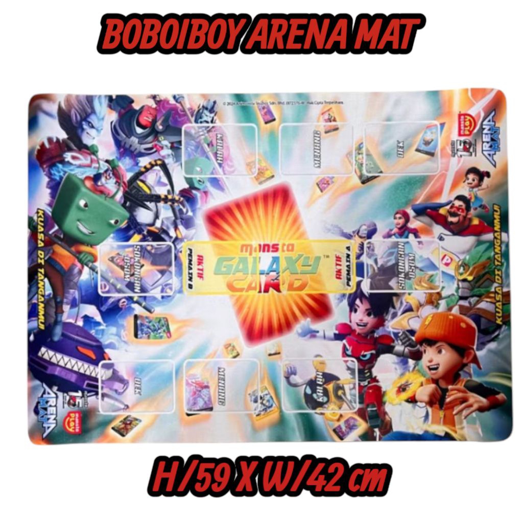 Mat Arena Boboiboy Galaxy Card Original – Playmat Kartu Anak Monsta | Alas Bermain Kartu