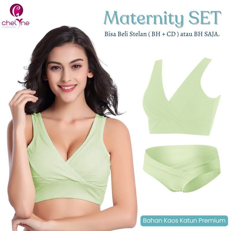 BH SET (Bra + CD) Hamil Maternity (L-XXL) T25082 Premium - Bahan Kaos Katun
