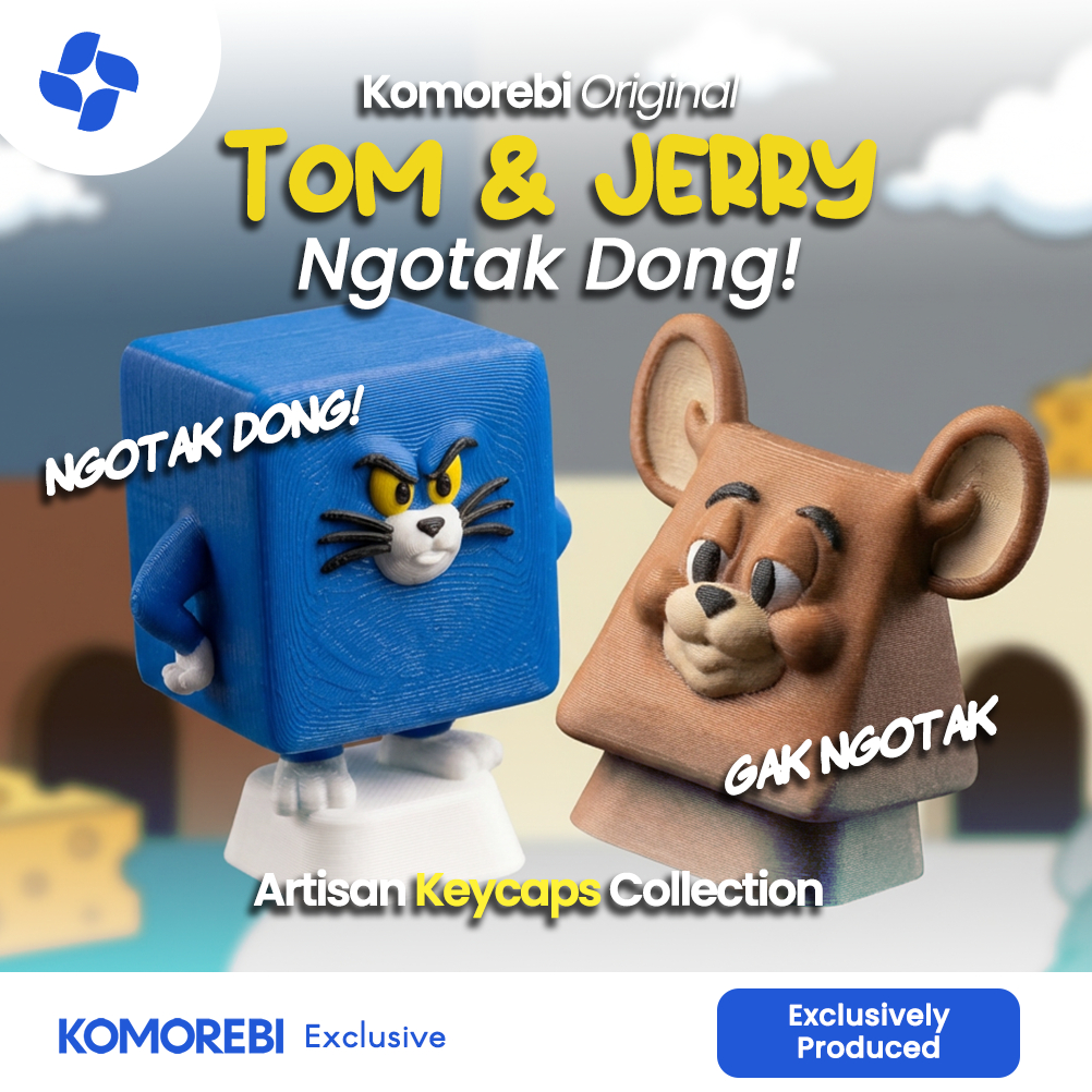 Artisan Keycaps Tom and Jerry Ngotak Dong Gak Ngotak Custom Mechanical Keyboard Keycap Lucu  (165)