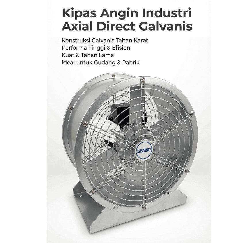 Axial Fan Galvanis Direct 12 Inch 380V 550W - Blower Industri 2830 RPM (Tanpa Nest)