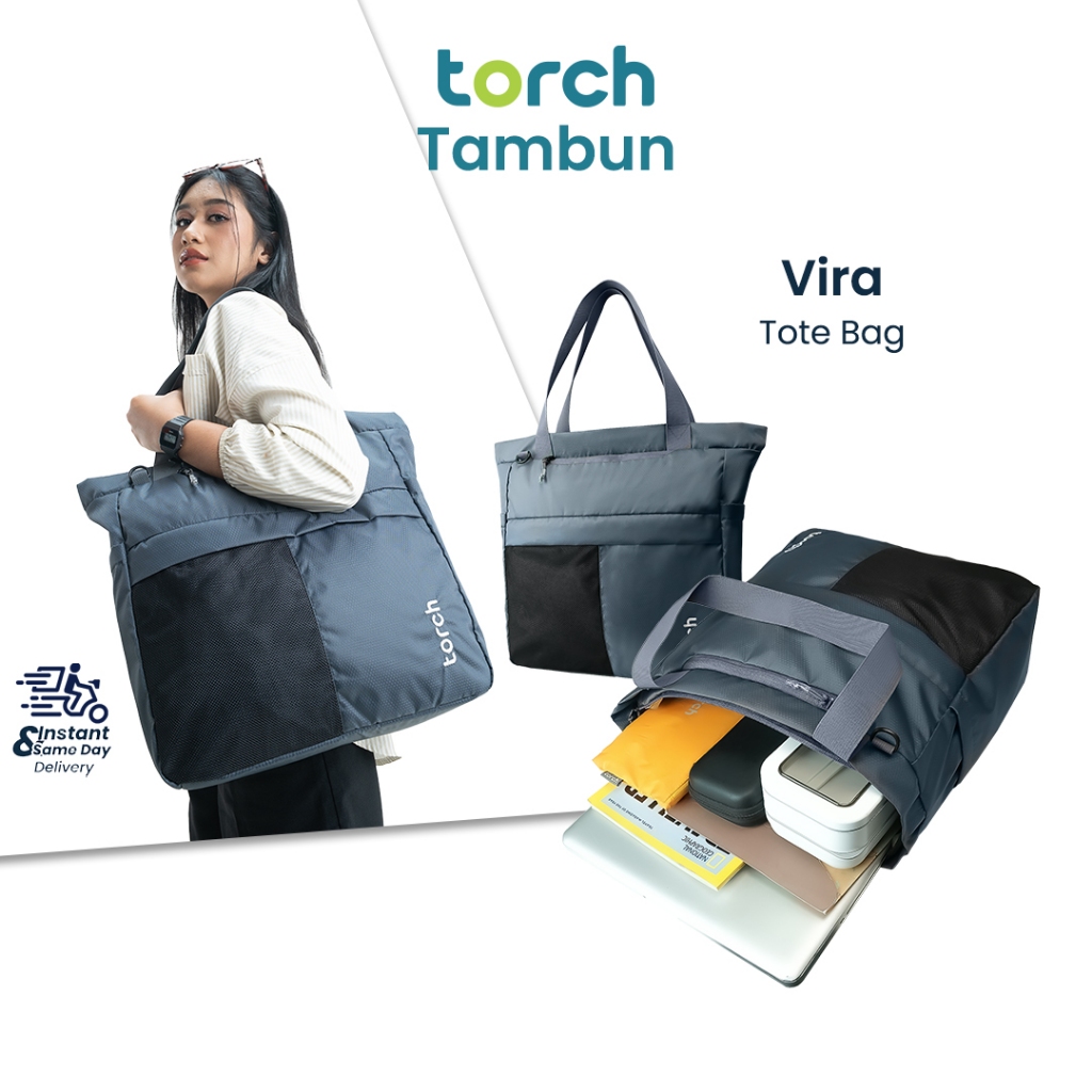 TORCH Vira Tote Bag Kerja Kuliah Laptop Tablet Ipad Starter - Tote Bag Messenger Bag Waterproof