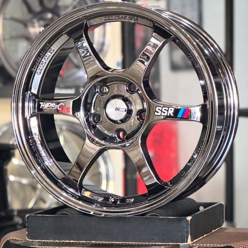 velg mobil ring 17 lebar 8 et 40 SSR TYPE C BLACK CROME R17 velg racing Almaz Innova reborn civic cr