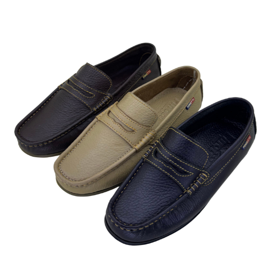 Sepatu Moccasin kulit asli Finotti DR 02