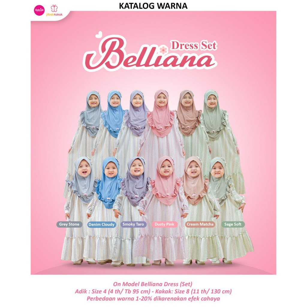 Babyjab Gamis Anak Gamis Set Belliana Dress 6 Bulan - 12 Tahun