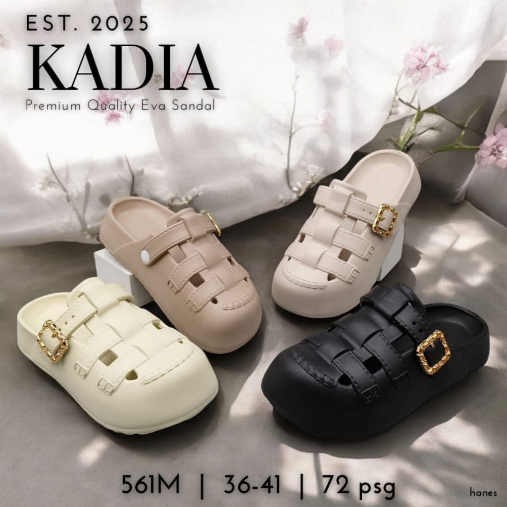561 M / REAL PIC Sepatu Sandal Karet Jelly Eva Wanita Anyam Fashion Trendy Nyaman Viral Hits Kekinia