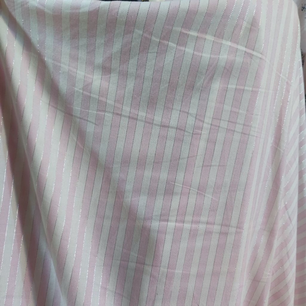 Kain katun motif salur - kain salur terbaru - kain salur benang emas