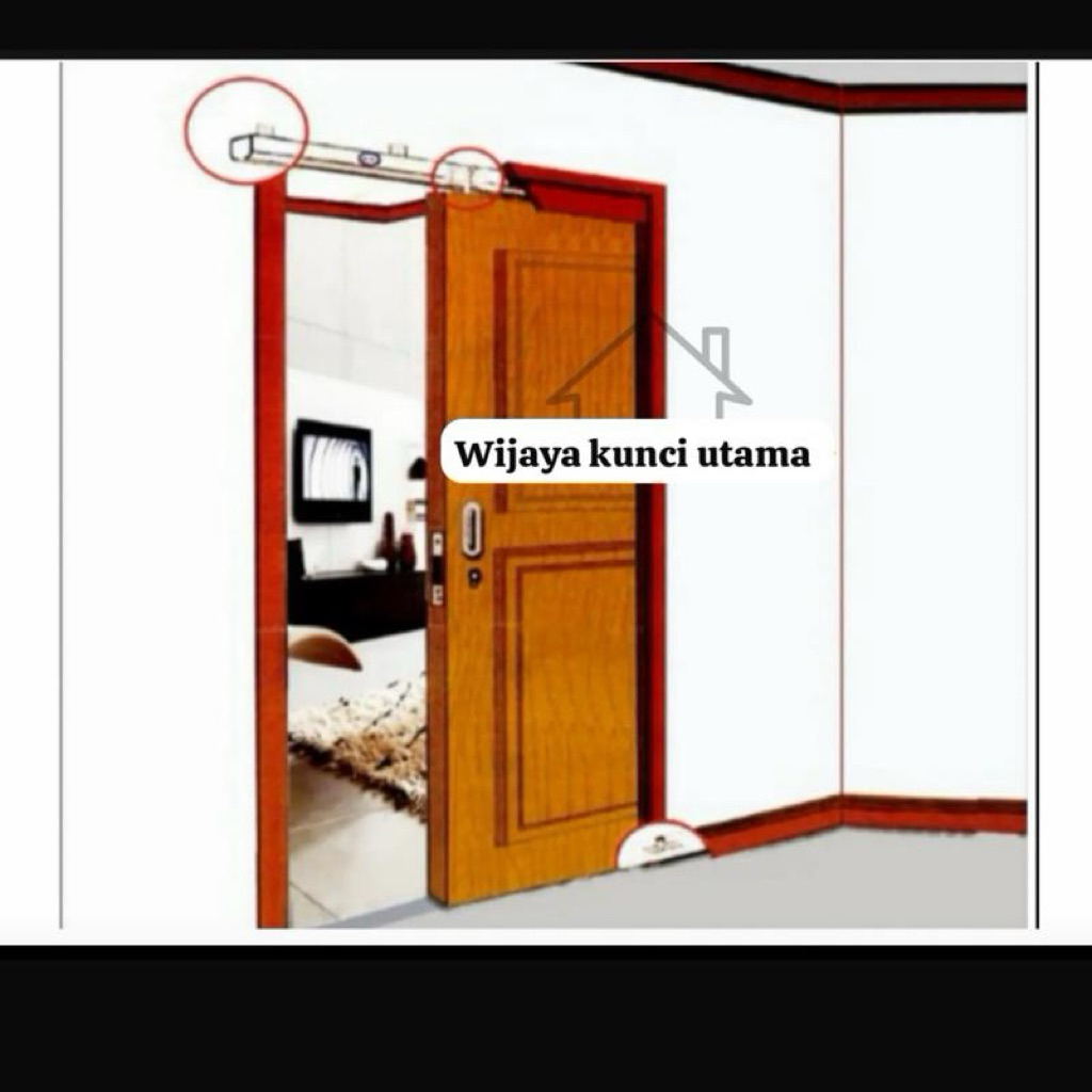 Rell sliding j3 (180cm) 1,8 M rell gantung pintu geser 1 set