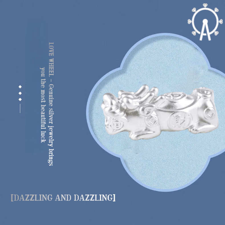 LOVE WHEEL{999 Pure Silver Product} Aksesori Pi Xiu Perak Murni S999 3D | Gelang Keberuntungan & Rez