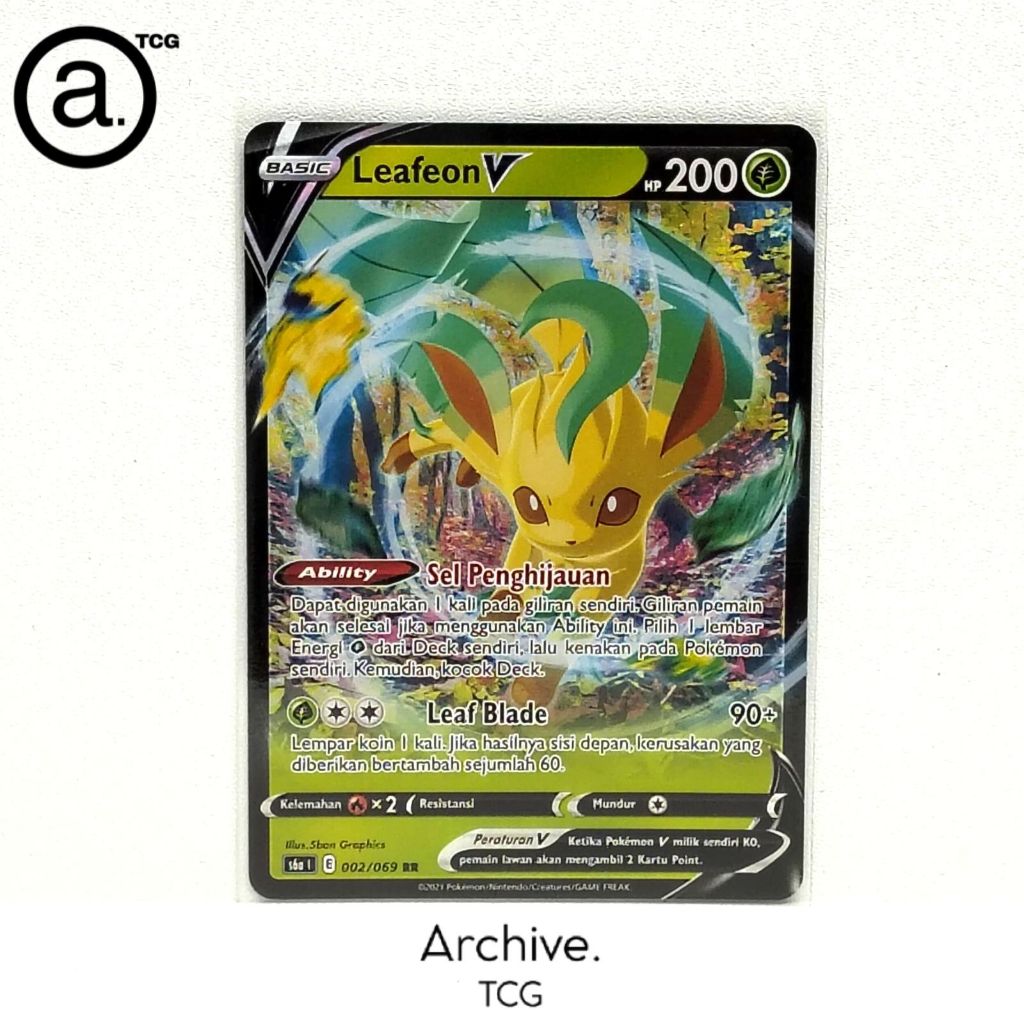 Leafeon V (002/069) Pokemon Indonesia ~ Para Eevee Pahlawan S6A