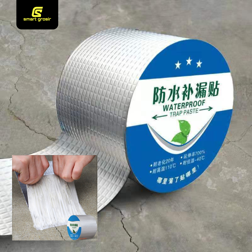 Lakban Waterproof Penambal Anti BocorAluminium Foil Tape Perekat Solasi Lem Super Atasi Rembes Atap 