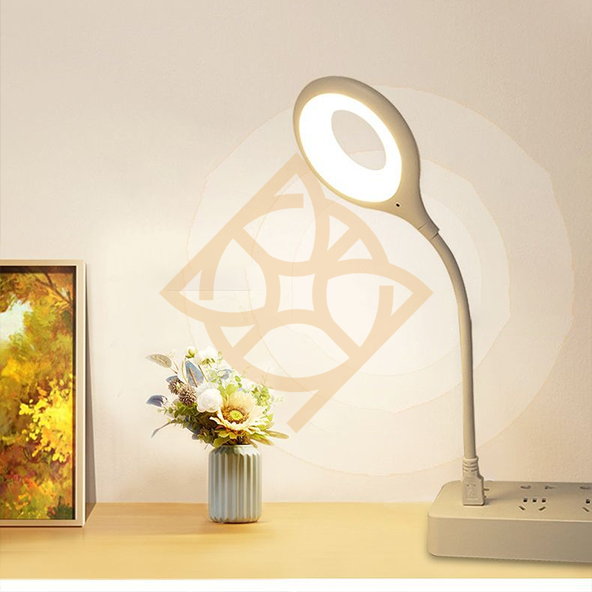 [COD] Lampu belajar LED USB mini aksesoris laptop minimalis fleksible ring putih