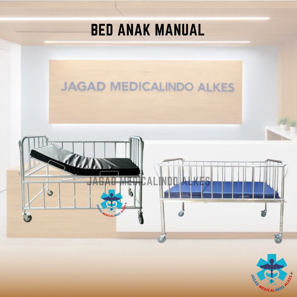 Bed Pasien Manual Anak 1 Engkol 1 Crank Rumah Sakit Klinik