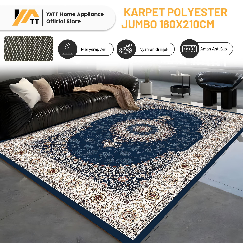 Karpet Polyester Lembut Tebal 160x210 cm Modern Minimalis
