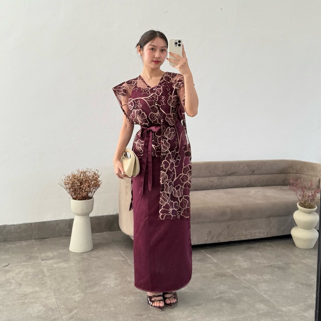 Gaun Wanita Dress Pesta Elegan Lengan Panjang Model Polos Cocok untuk Acara Formal
