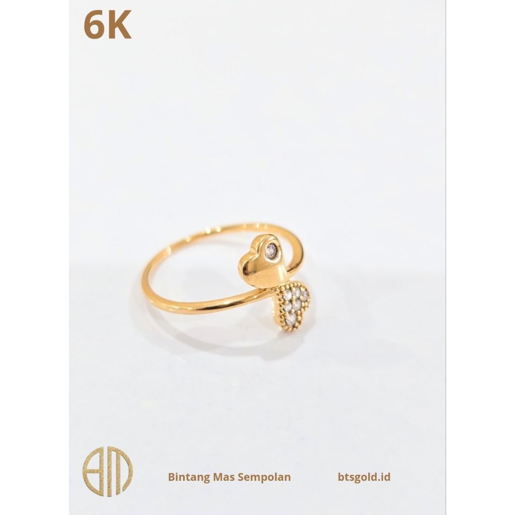 Cincin Love Permata Emas Asli