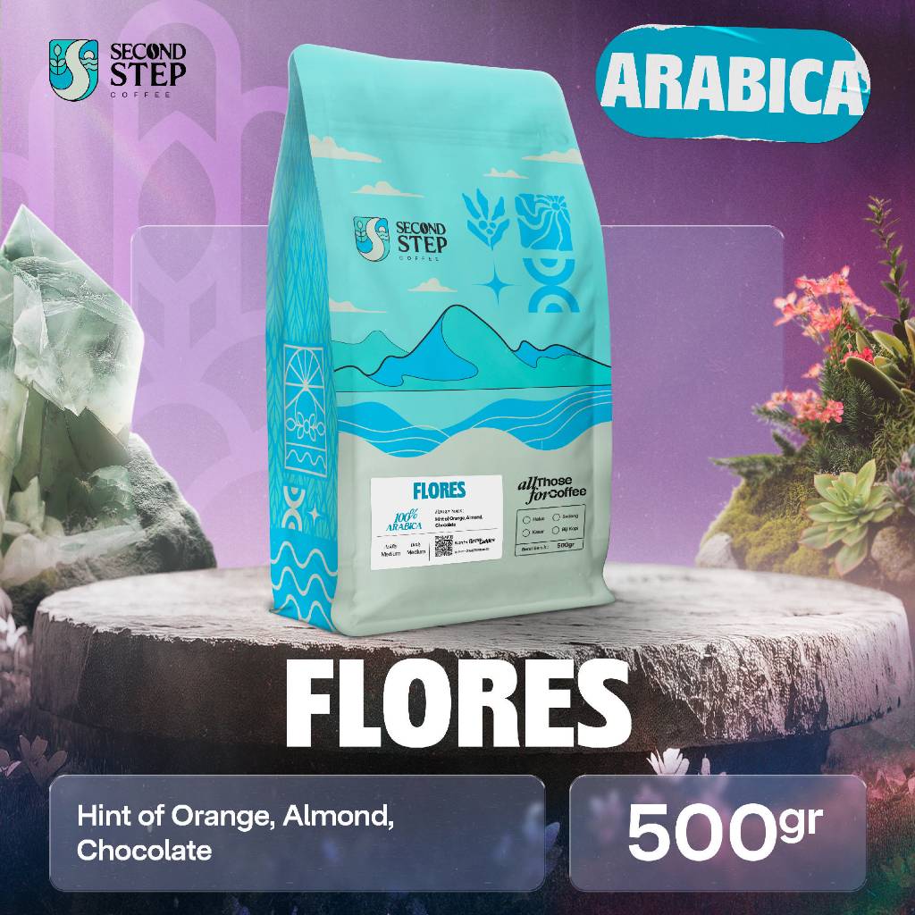 Second Step Coffee Biji Bubuk Kopi Arabika Flores Bajawa Arabica Coffee Roast Beans 500gr