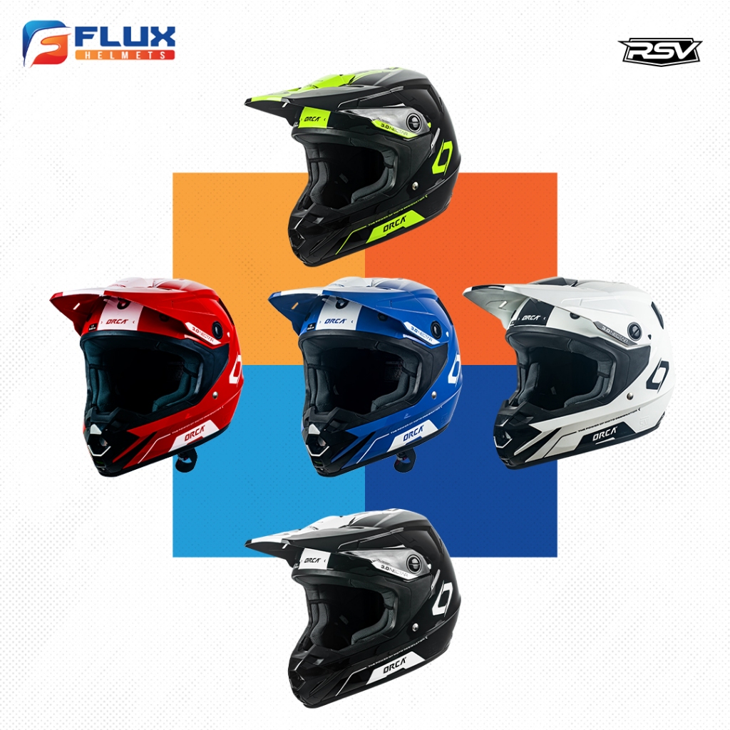 [ORIGINAL RSV] Helm RSV X ORCA Atom Nectar 3.0 ALL WARNA  | Helm Trail Cross Supermoto (FLUX HELMETS