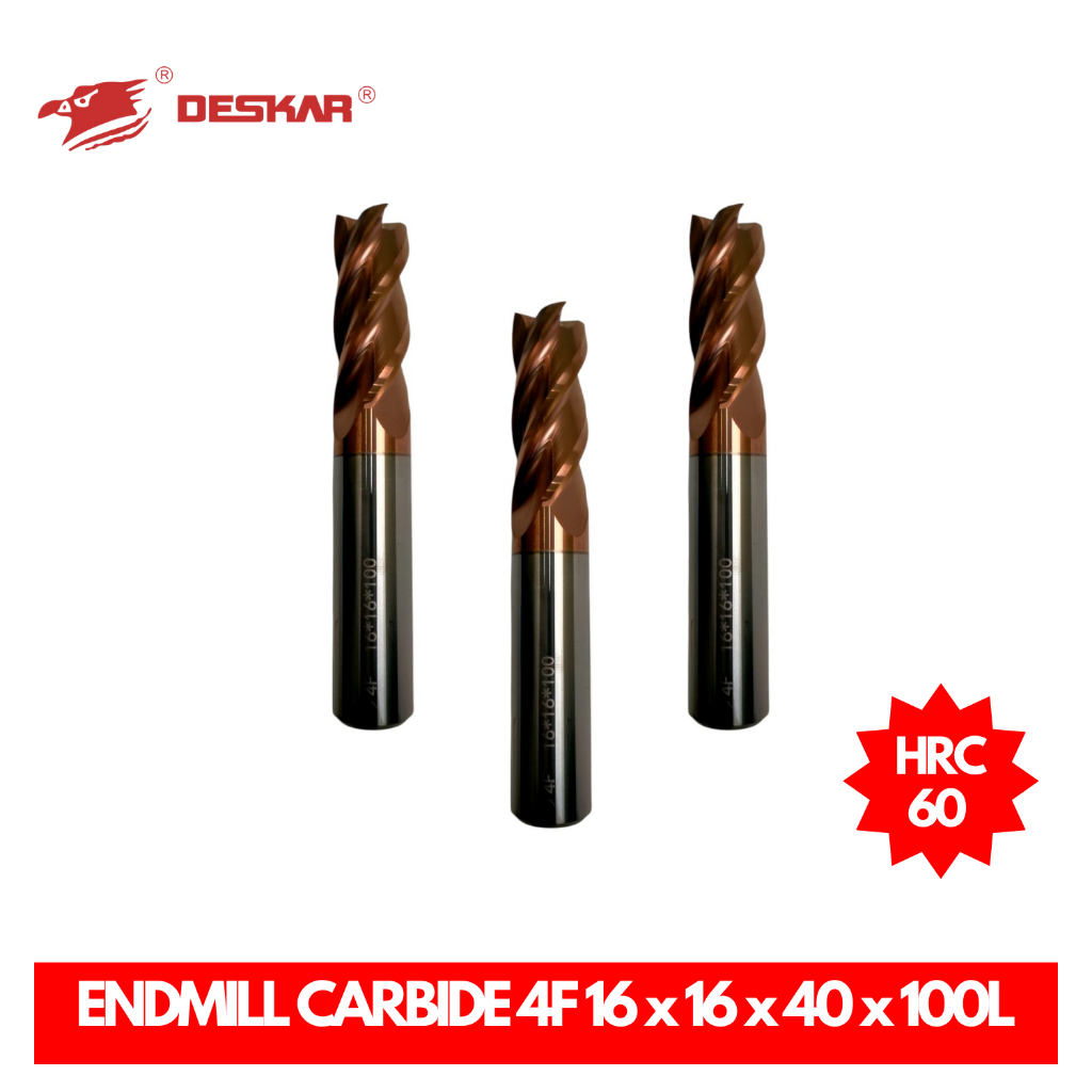 ENDMILL CARBIDE 16 x 16 x 40 x 100 - 4F HRC60