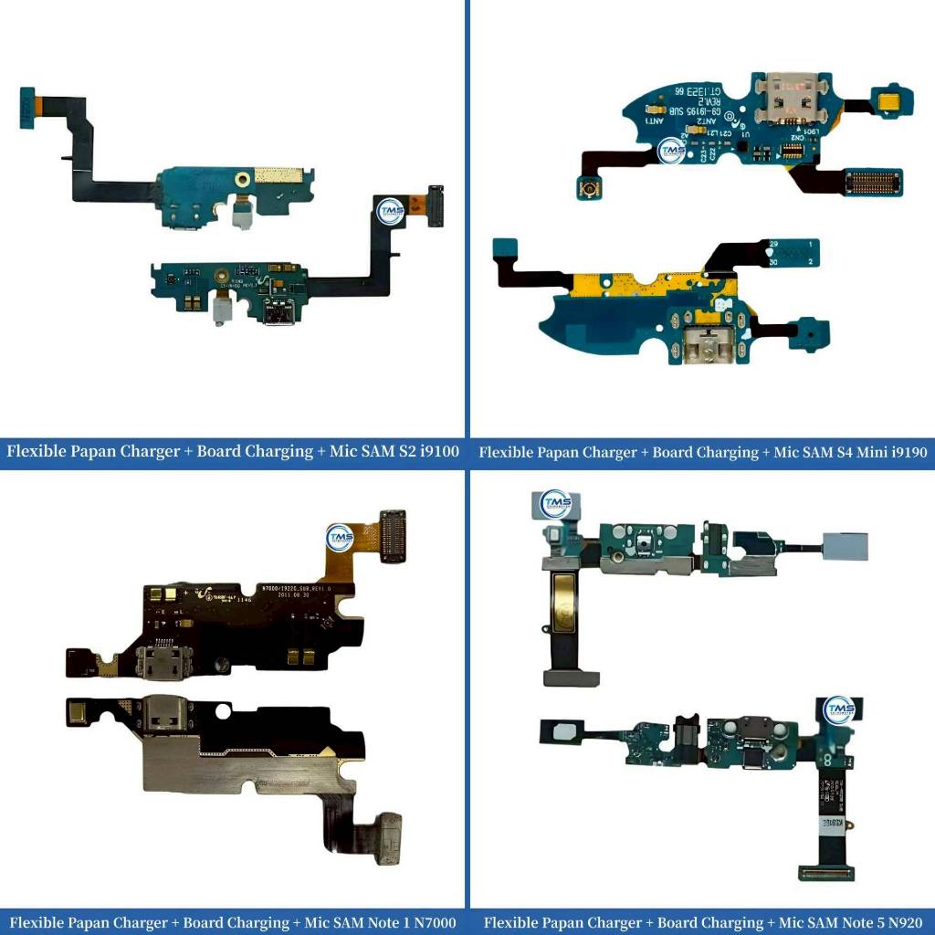 Flexible Papan Charger + Board Charging + Mic Samsung S2 i9100 - S4 Mini i9190 - Note 1 N7000 - Note