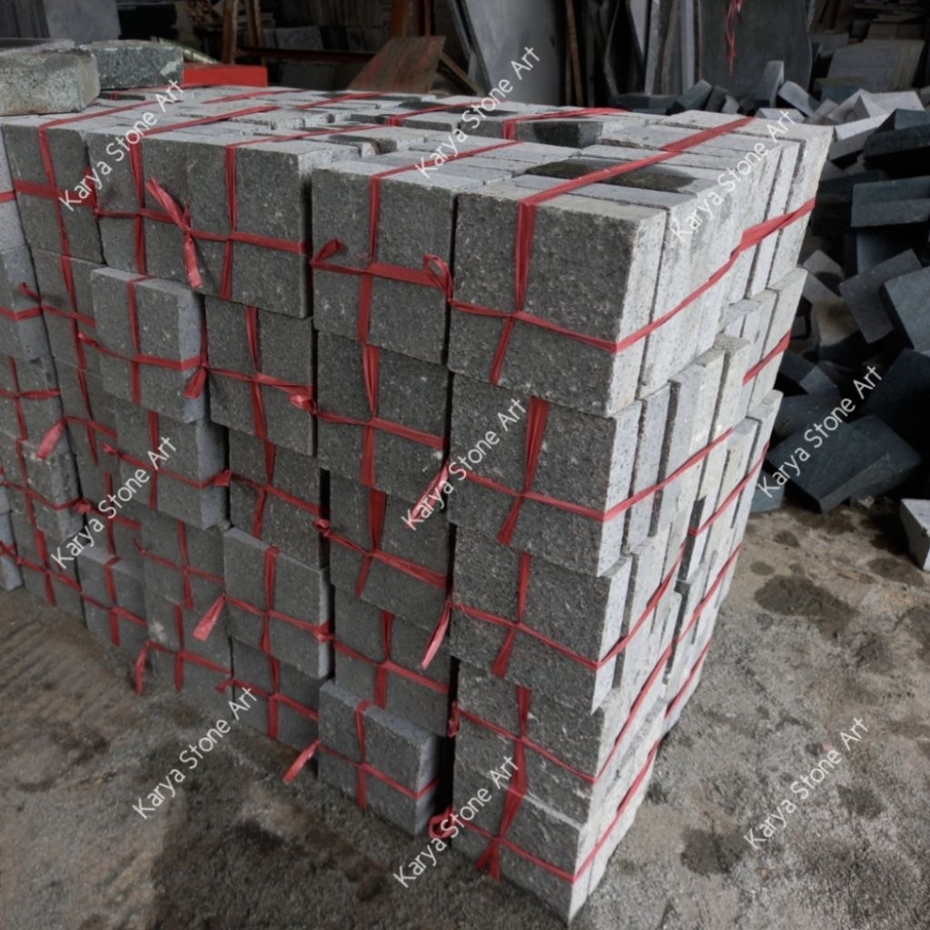 Batu Kobel Andesit 10x10x3 | Cobblestone Andesit Bakar | Andesit Carport | Batu Andesit 10x10x3 Baka