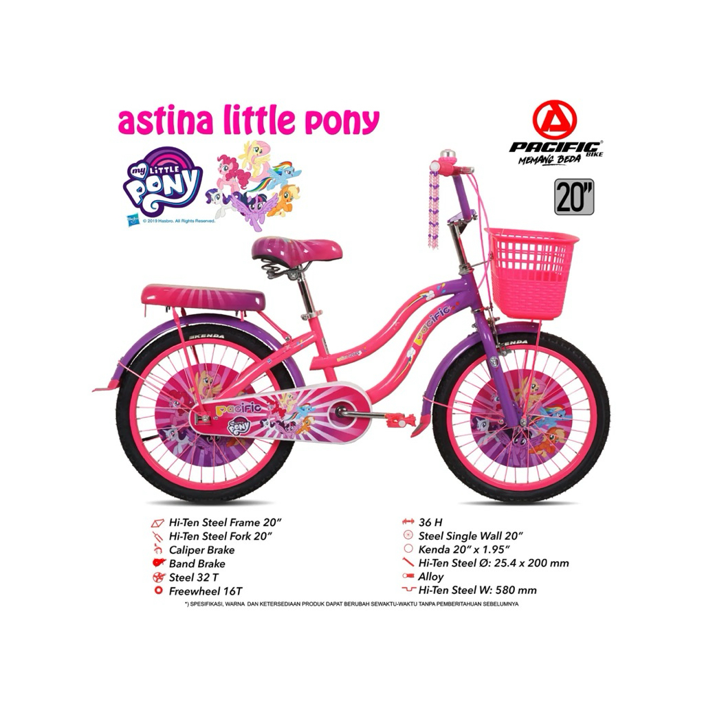SEPEDA MINI ANAK PEREMPUAN 20 INCH PACIFIC LITTLE PONNY