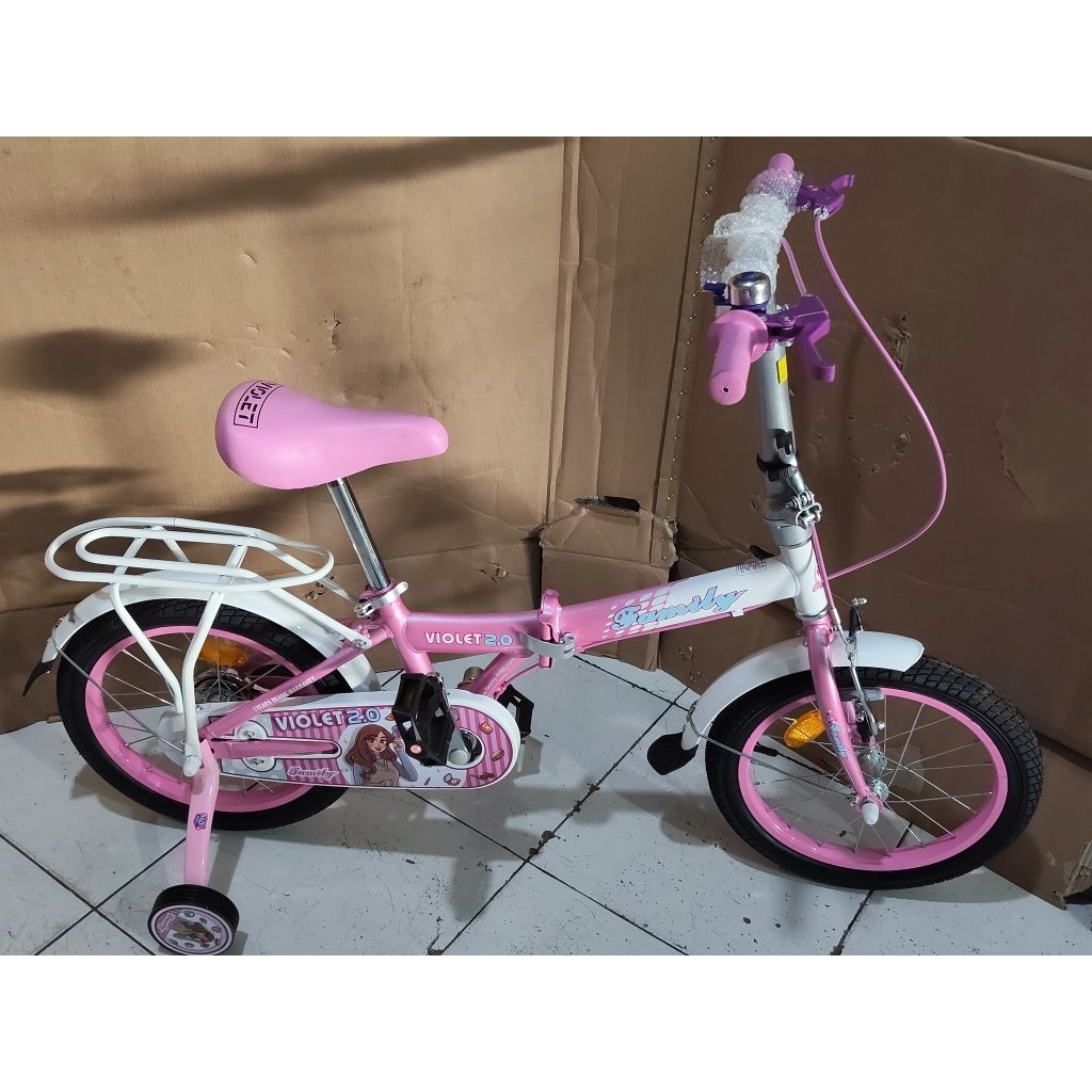 sepeda lipat Family 16 violet terbaru