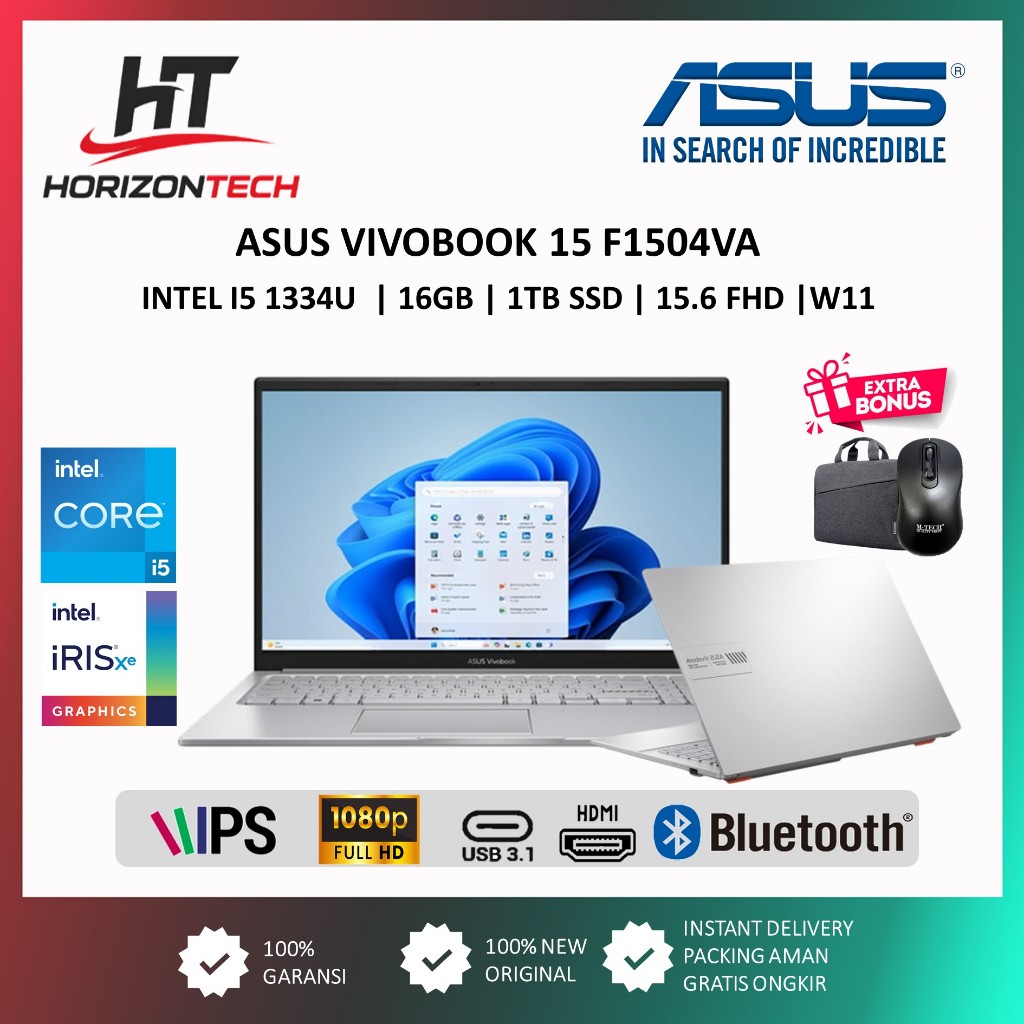 Laptop Asus Vivobook 15 Core i5 1334U 16GB 1TB SSD Windows 11 + Office 15.6 Inch FHD IPS