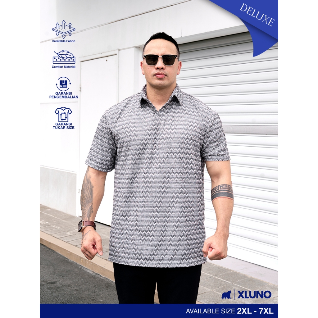 XLUNO Ethical Polo Mauve Baju Polo Pria Jumbo Knit Big Size Lengan Pendek