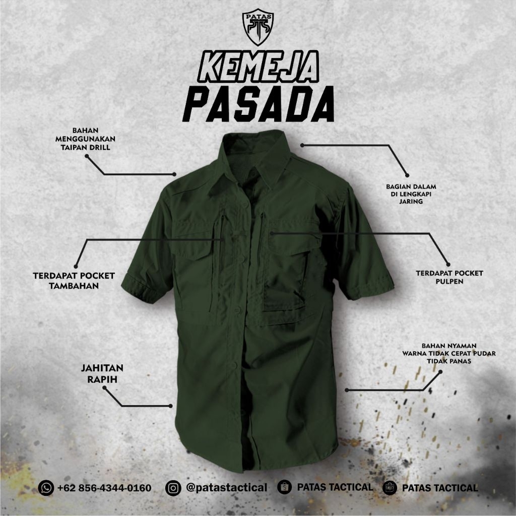 PATAS MAKASSAR - KEMEJA PASADA PENDEK TACTICAL