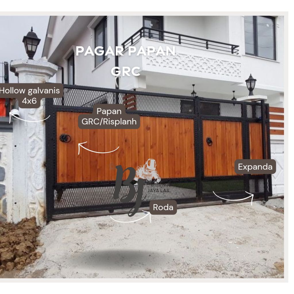 pagar papan grc/risplang kombinasi expanda