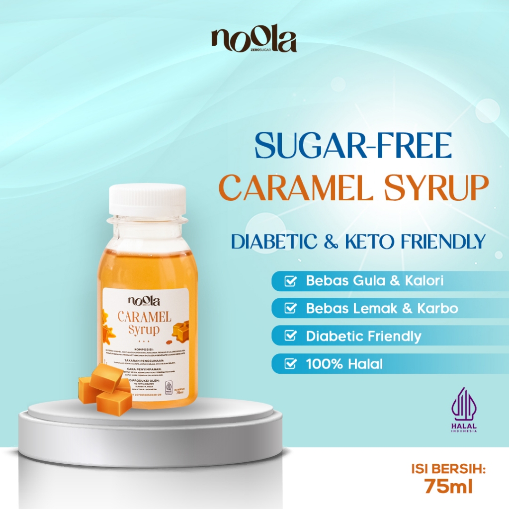 NOOLA 75ml Sirup Caramel Diet Bebas Gula Keto Friendly - Sugar Free / Zero Sugar Syrup