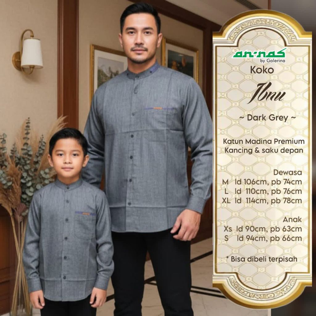 [ ata.id kids ] Ibnu Kemeja Koko couple ayah dan anak laki-laki by Annas
