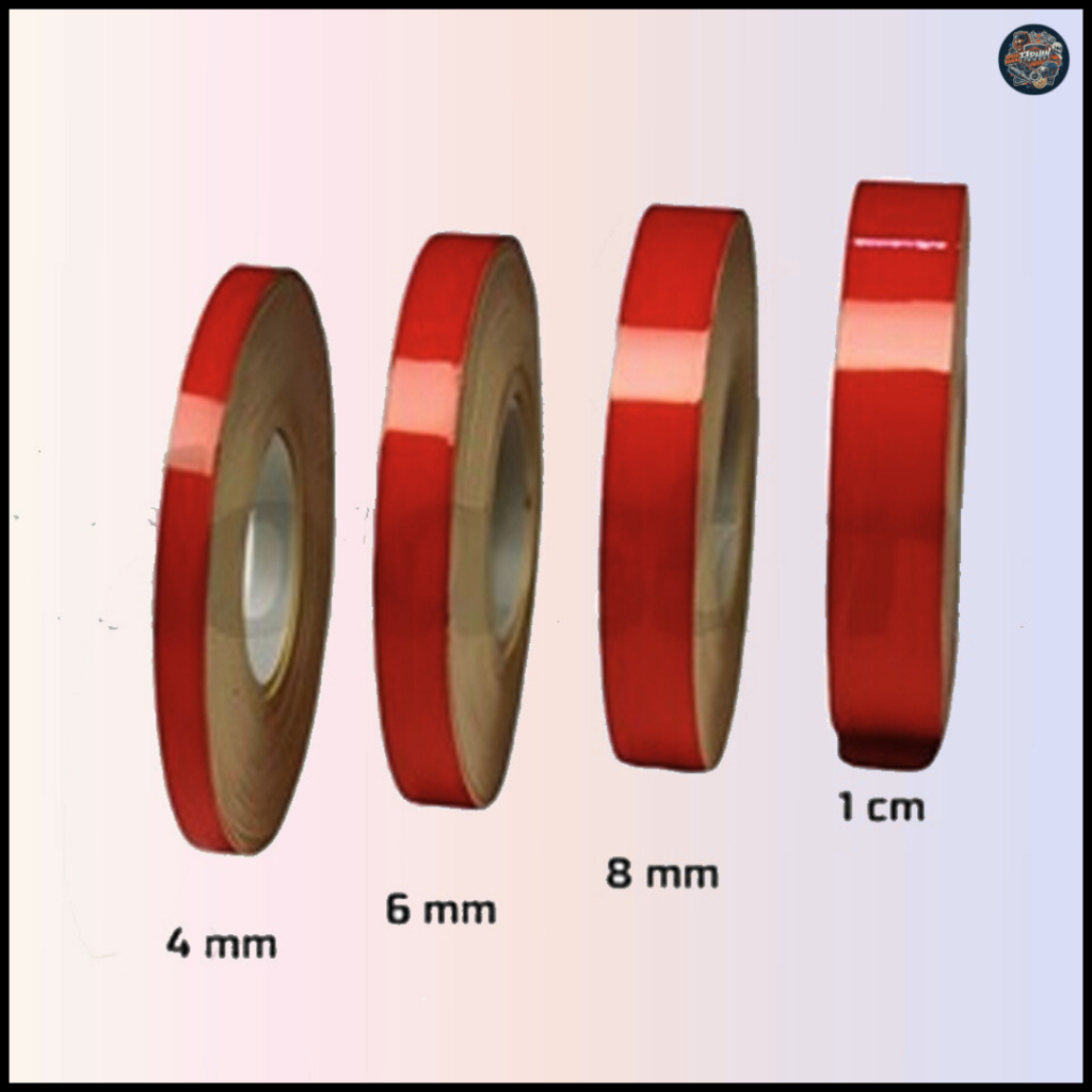 Sticker Stiker Sticker List Velg Roll Gulung Motor Mobil variasi Stiker Vlag Motor Merah