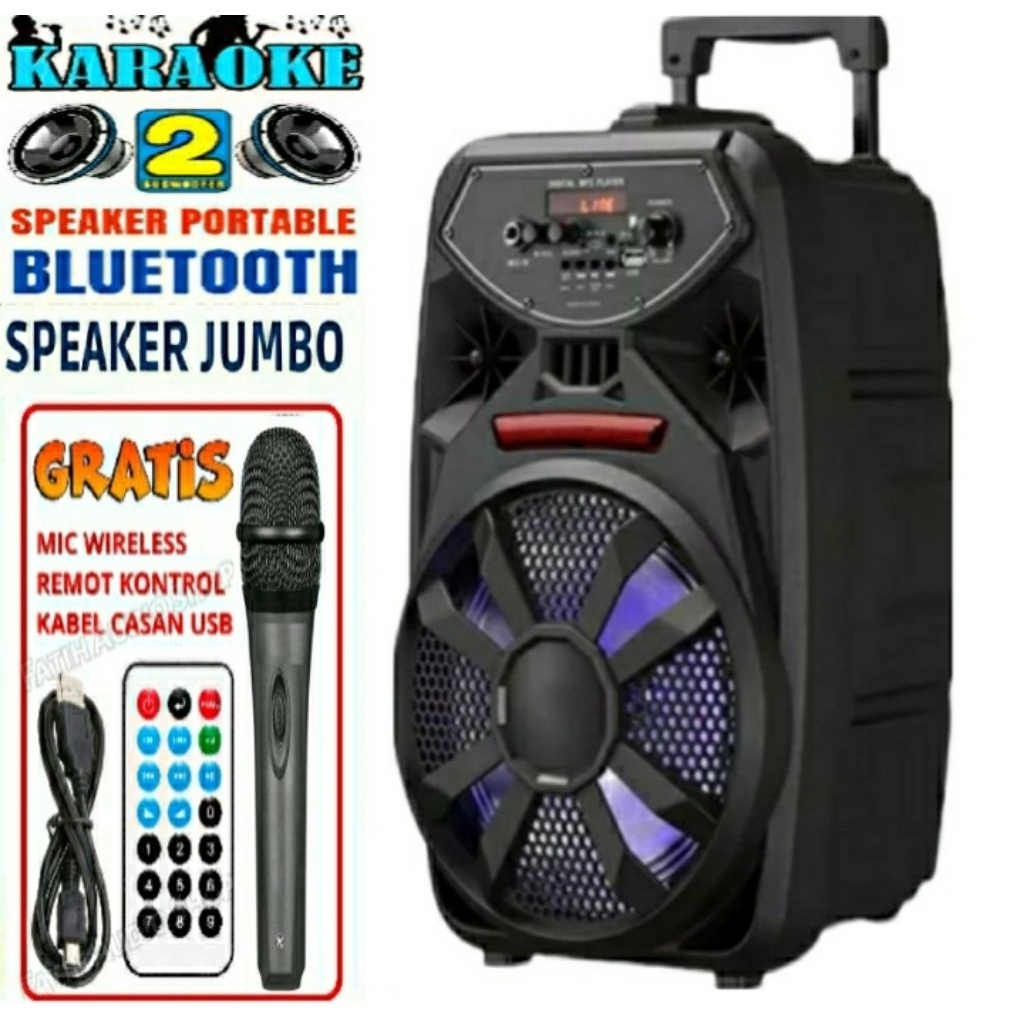SPEAKER WIRELESS BLUETOOTH PORTABLE 6'5 INCH KIMISO 3381 PLUS MIC KARAOKE SUPER BASS KIMISO 3381