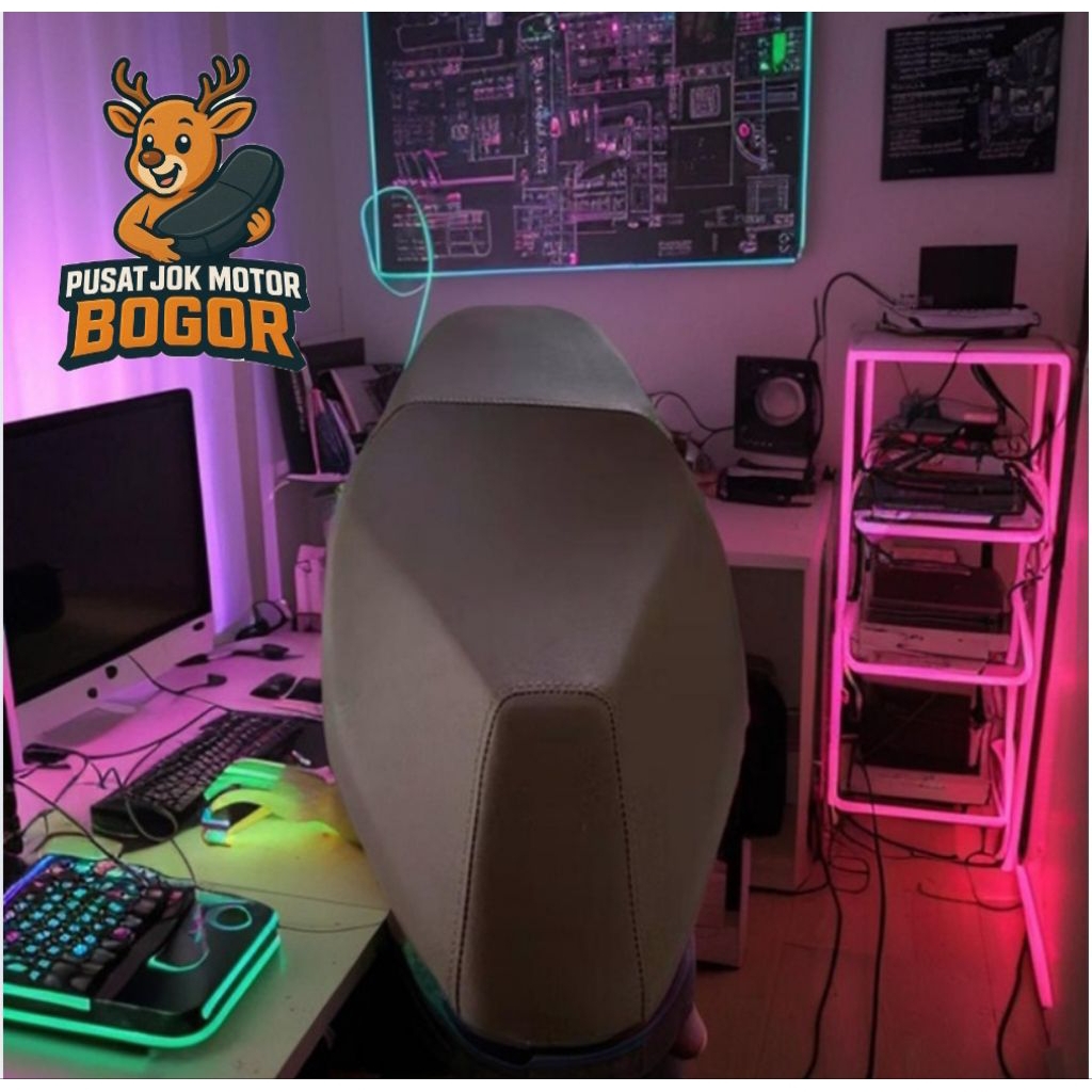 sarung jok motor scoopy karbu / scoopy fi/scoopy donat2017-2024 standar bentuk kulit warna coklat