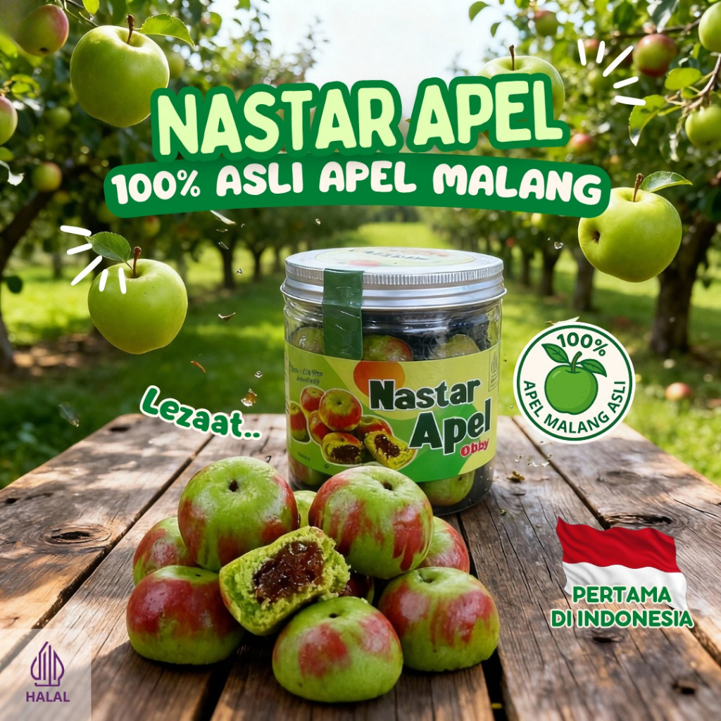 Nastar Apel Malang Asli 100% | Isi Selai Apel Premium | Kue Kering Unik & Lembut | Halal