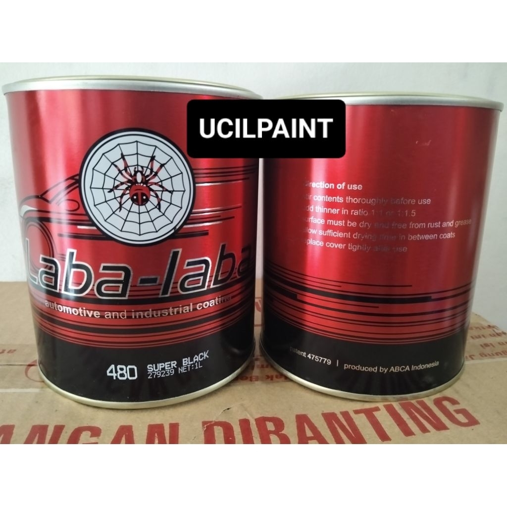 Cat Super Black 480 Laba-laba Hitam Mengkilap Glossy