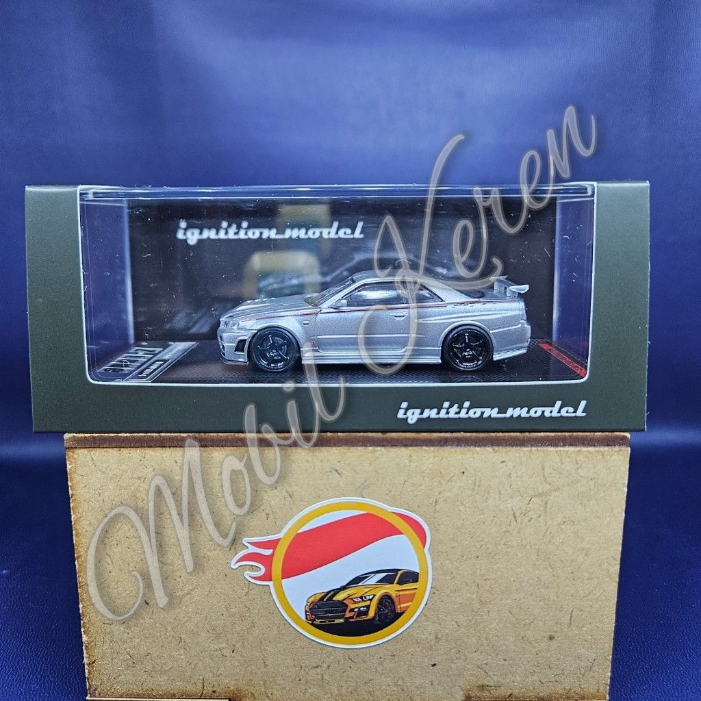 Diecast Ignition Model Z-Tune Nissan Skyline Nismo R34 GT-R Z-Tune Silver ban karet