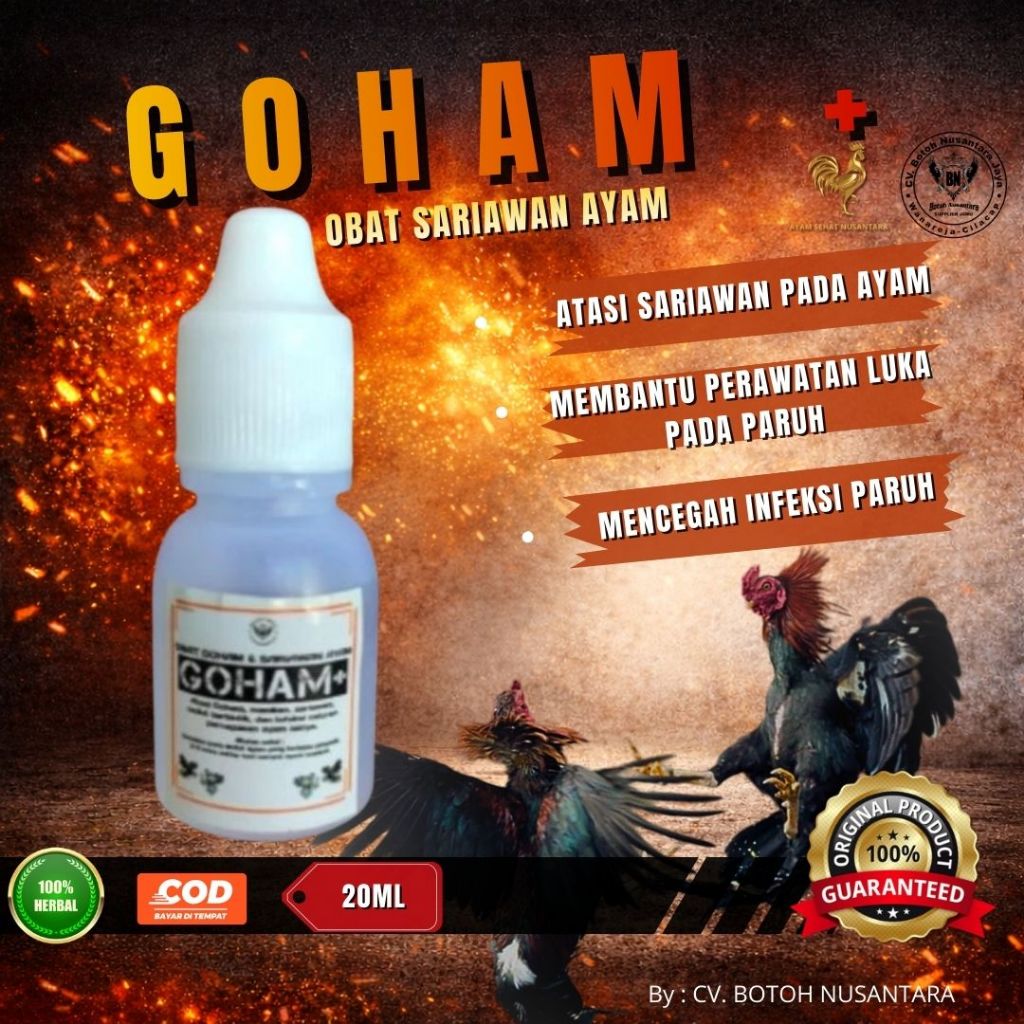 GOHAM+ obat sariawan ayam dan penyakit  paruh manikan