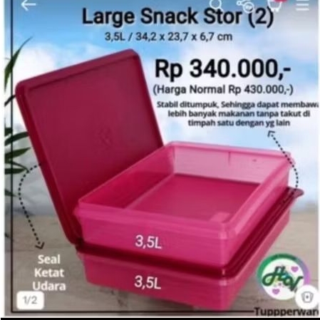 Large snack store Tupperware 3.5lt