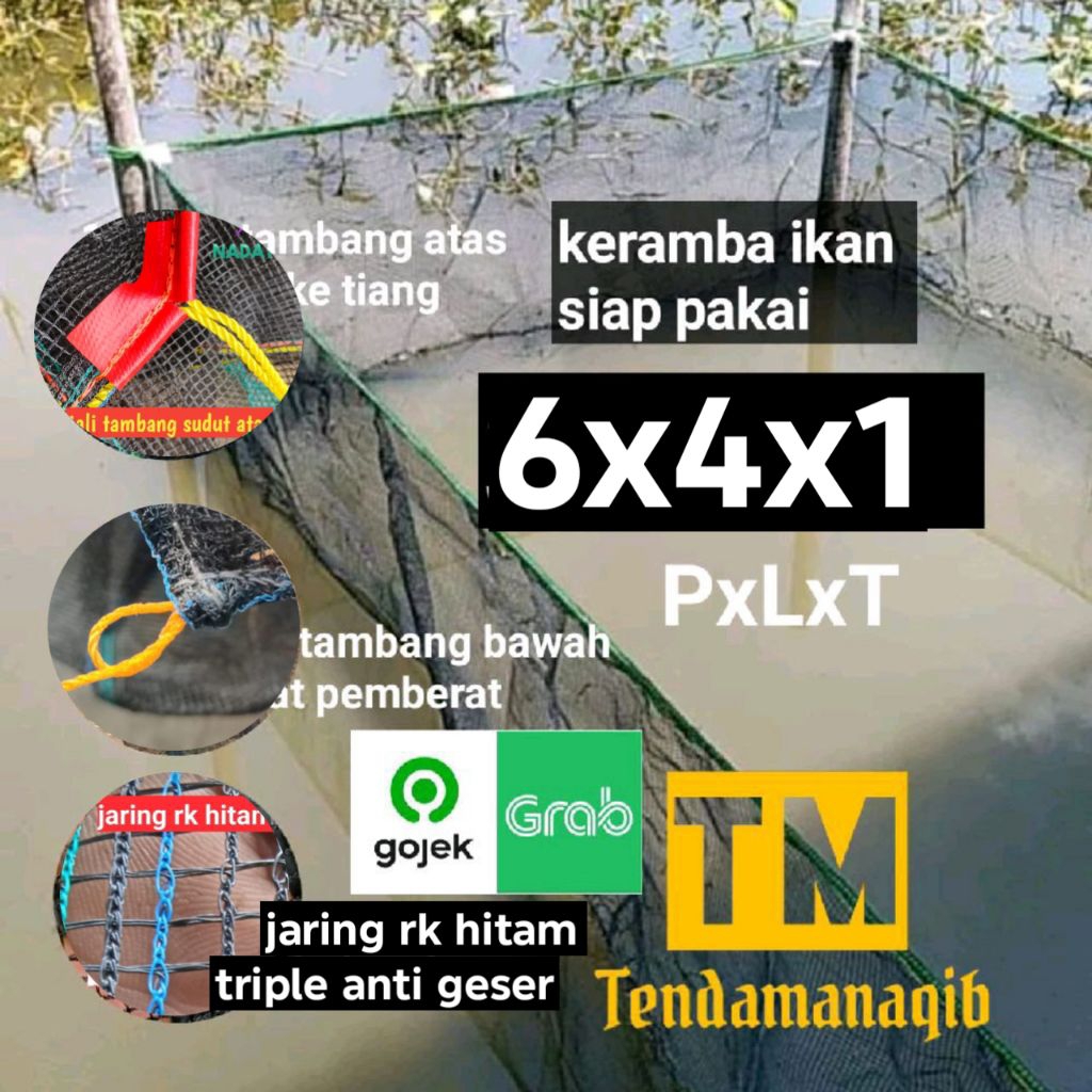 jaring keramba ikan 6x4x1 6x3x1 tambak ikan kolam ikan jaring rk jaring kasa hijau