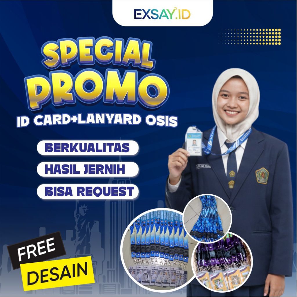 PAKET ID CARD+LANYARD CUSTOM PENGURUS OSIS (SPESIAL PROMO) PENGERJAAN CEPAT