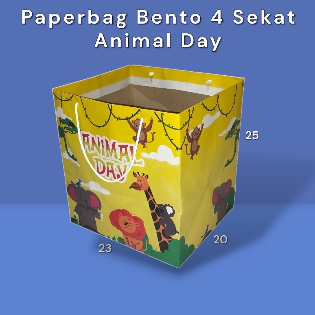Paper Bag Kado Motif Karakter Lucu Lusinan Isi 12 pcs Ukuran 21×7×24 cm (Bisa custom karakter/nama A