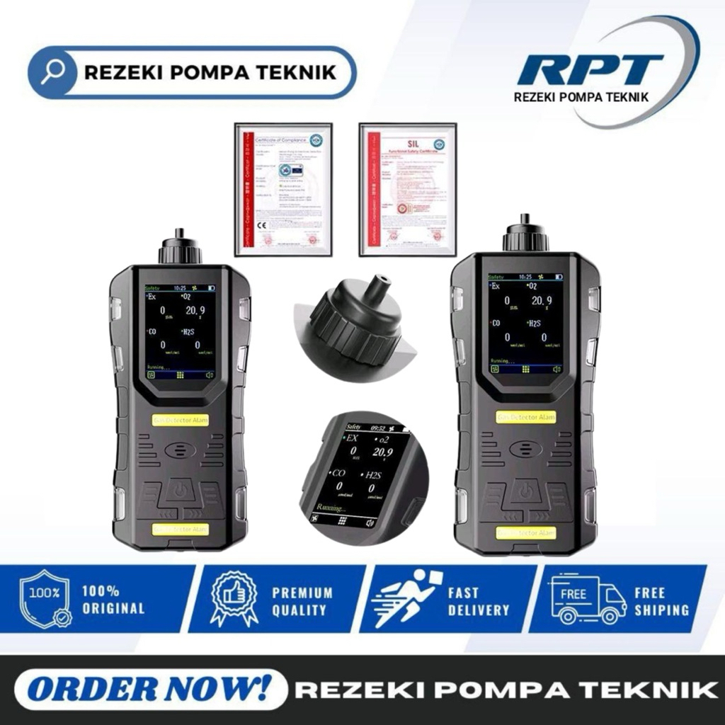 Portable Gas Detector S316 | Alat Deteksi Gas NOX SO2 CO | Multi Gas Detector Digital
