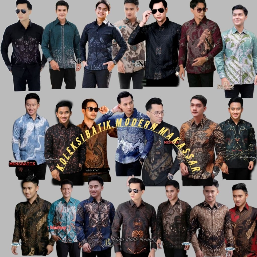 batik pria lengan panjang halus lembut nyaman, ready makassar